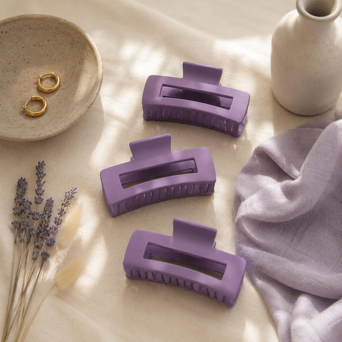 TOCESS 4.3 In Dark Purple Hair Claw Clips in packaging