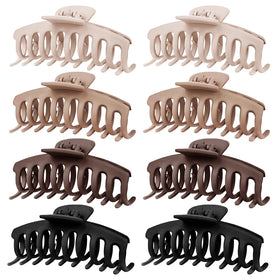 TOCESS Hair Claw Clips 8PK in neutral tones front view