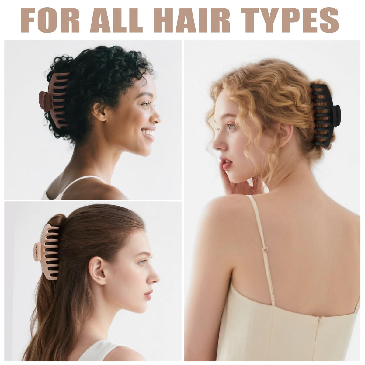 TOCESS Hair Claw Clips in use with long hair