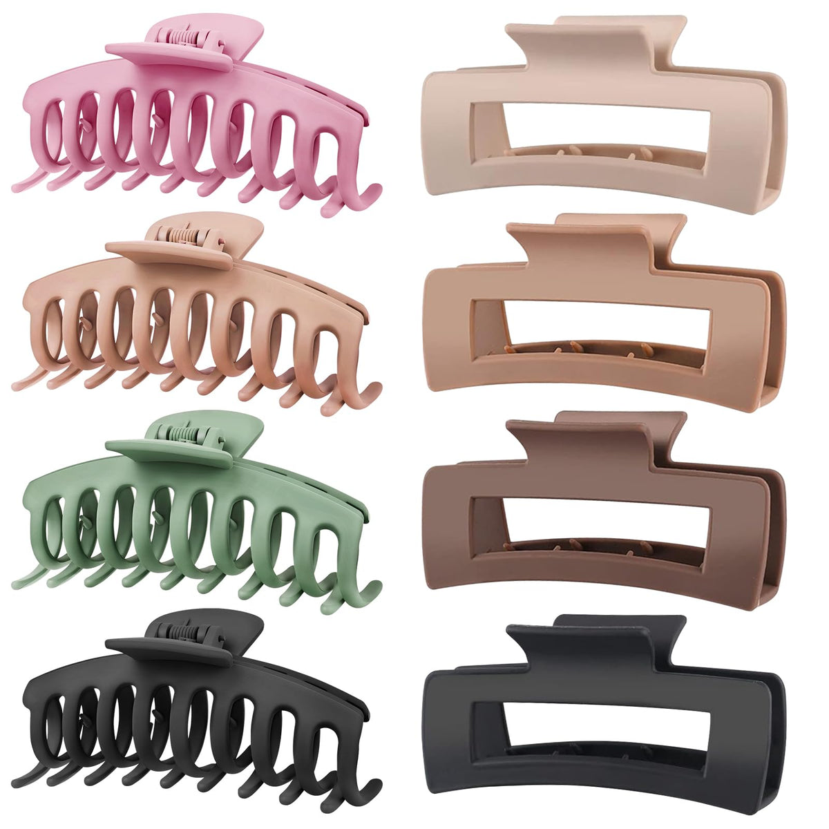 TOCESS Jumbo Hair Claw Clip in Beige, front view