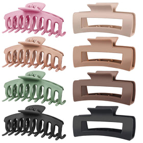 TOCESS Jumbo Hair Claw Clip in Beige, front view