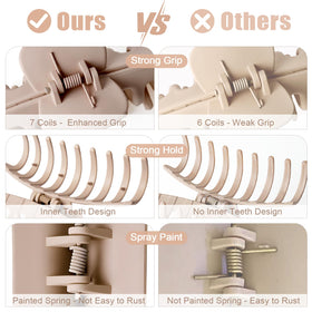 TOCESS large hair claw clips in various neutral colours