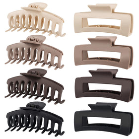 TOCESS Large Hair Claw Clips Set in neutral colours front view
