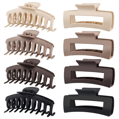 TOCESS Large Hair Claw Clips Set in neutral colours front view