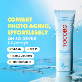 TOCOBO Bio Watery Sunscreen SPF 50 applied to skin
