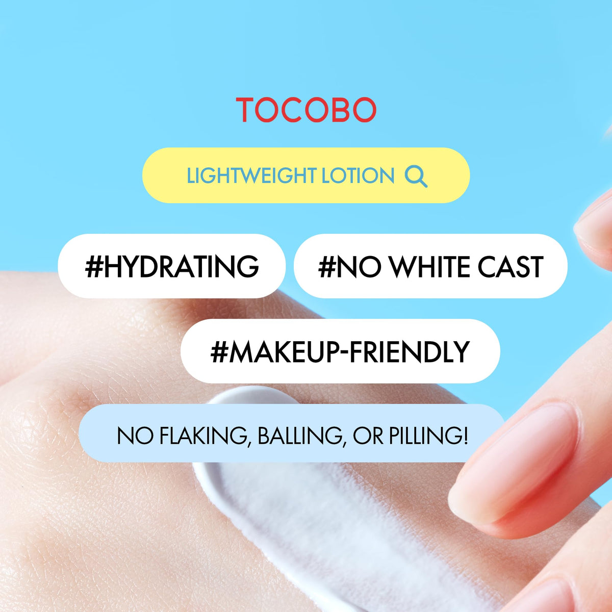 TOCOBO Bio Watery Sunscreen SPF 50 in a travel pouch