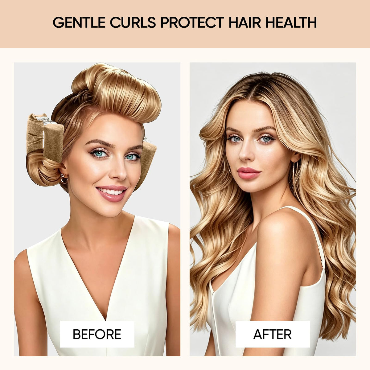 Togayu Heatless Curlers displayed on a bed, highlighting their soft velvet texture