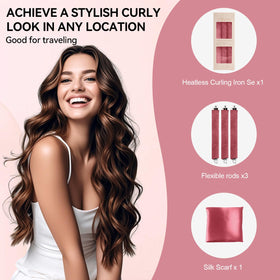 Togayu Heatless Curlers in use on long hair