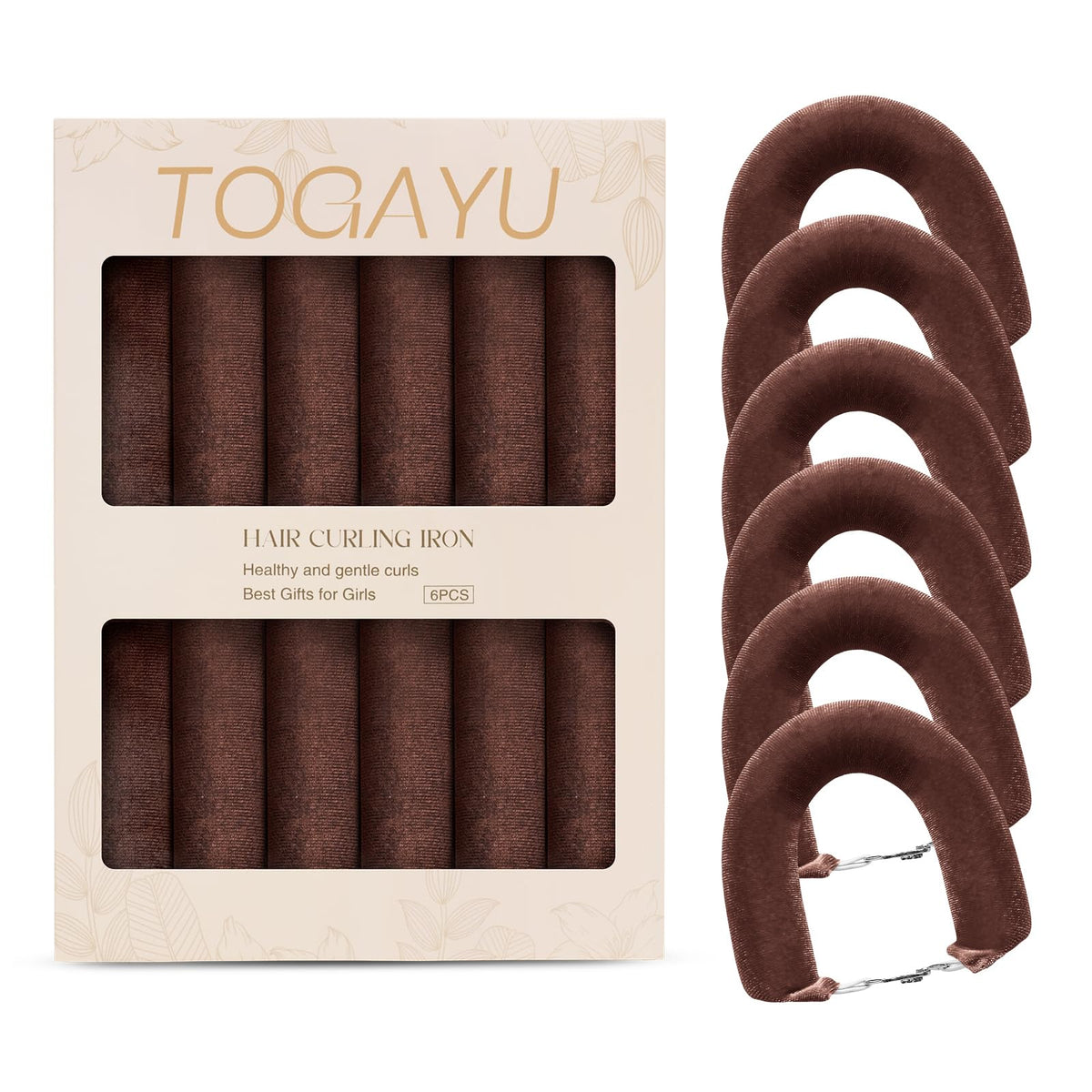 Togayu Heatless Curls Set with jumbo velvet curlers and satin scarf