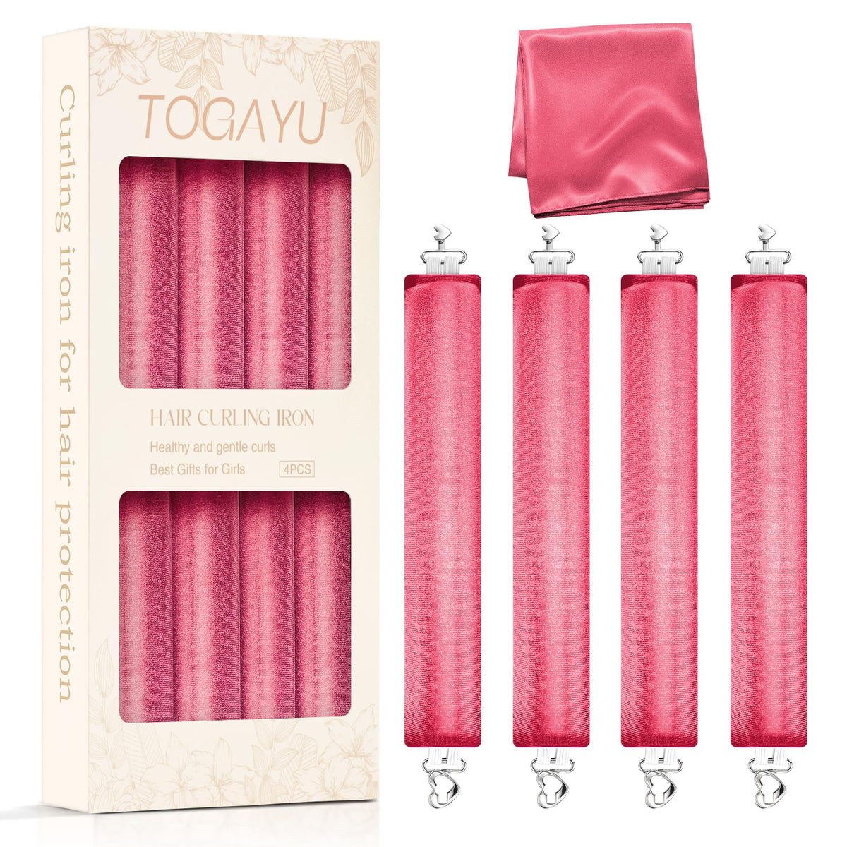 Togayu Heatless Curls Set with three jumbo velvet curlers