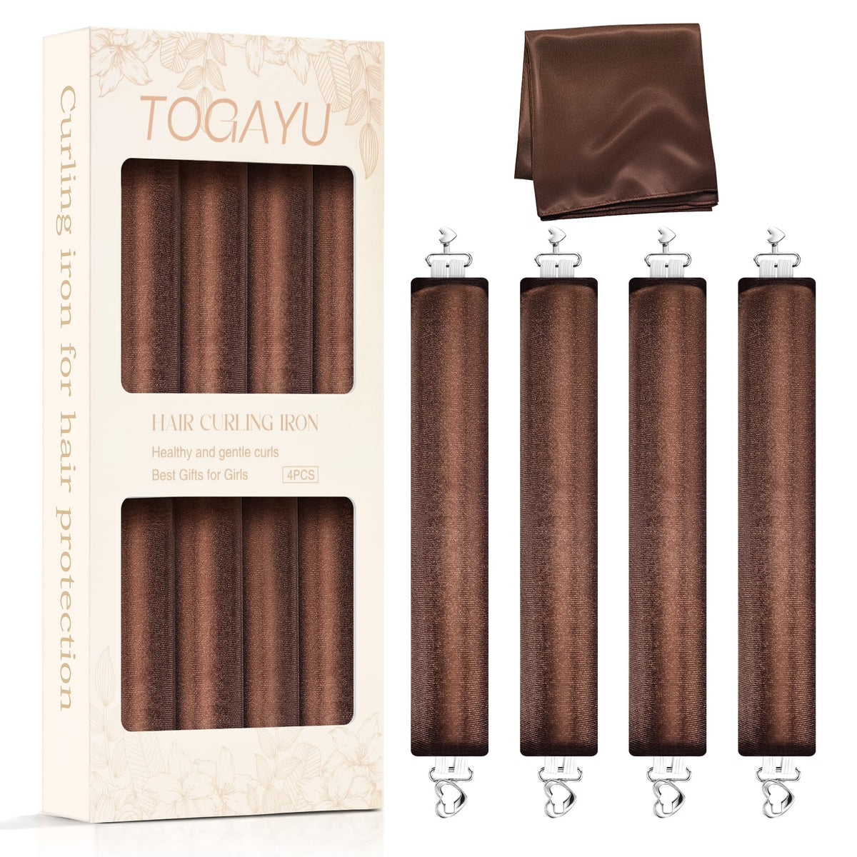 Togayu Heatless Curls Set with three jumbo velvet curlers