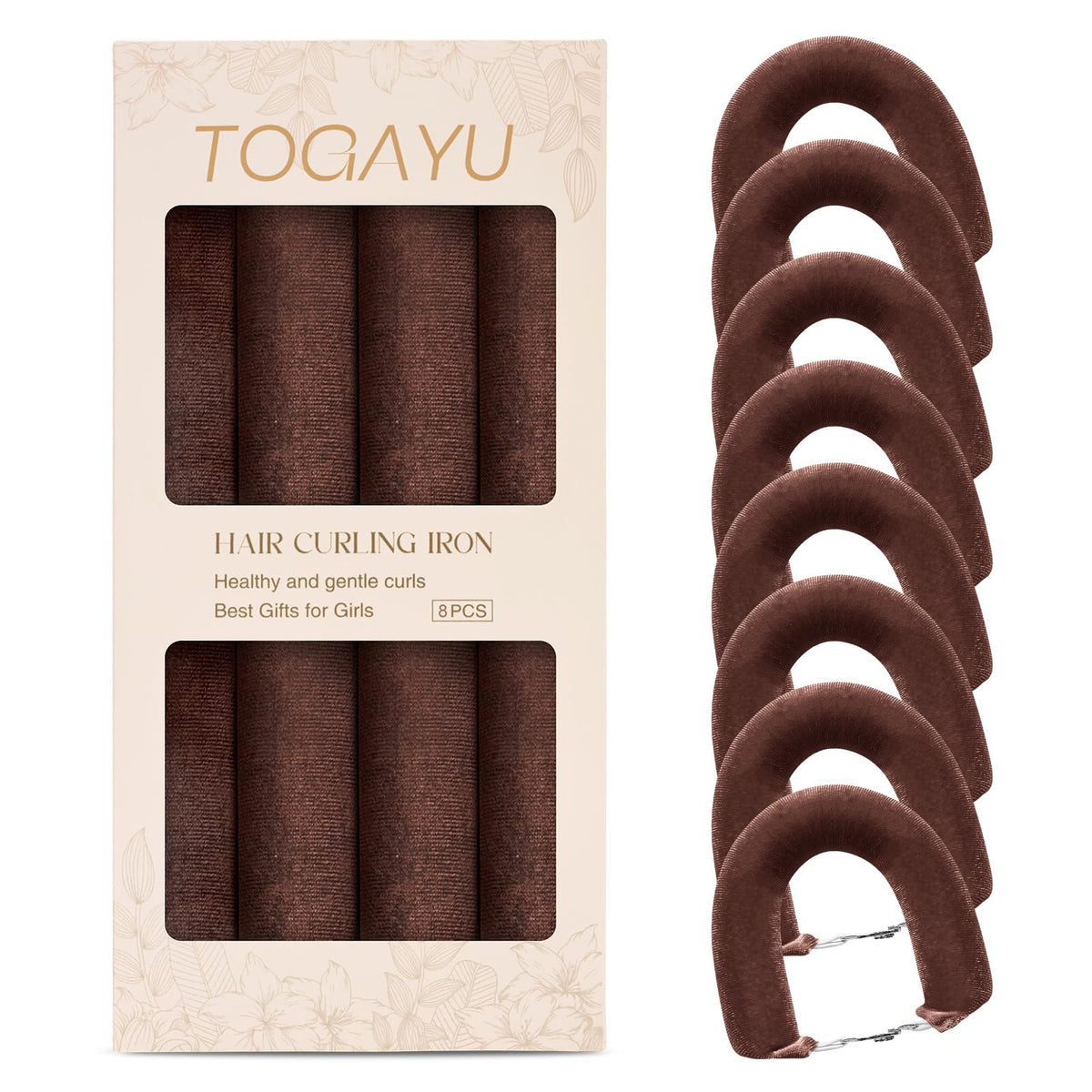 Togayu Heatless Curls Set with three jumbo velvet curlers