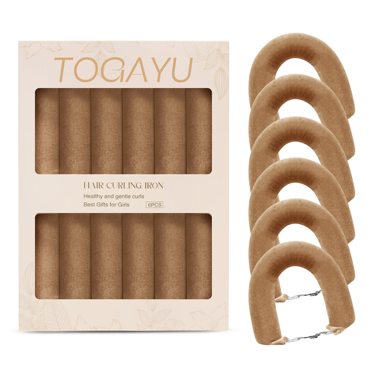 Togayu Heatless Curls Set with three jumbo velvet curlers