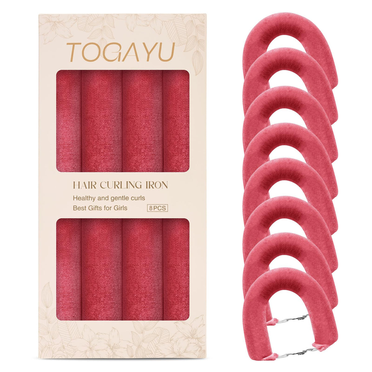 Togayu Heatless Curls Set with velvet curlers and silk scarf