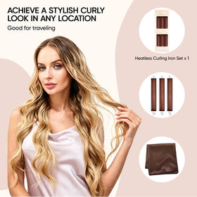 Togayu velvet curlers in use on long hair