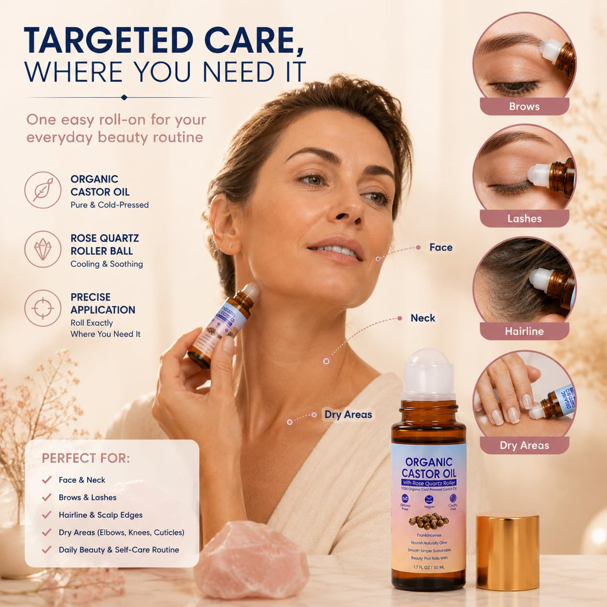TOGOLIUN castor oil roll on applied to skin