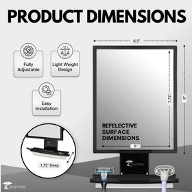 ToiletTree Fogless Shower Mirror with squeegee on a wall