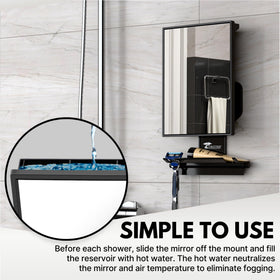 ToiletTree Fogless Shower Mirror with water chamber filled