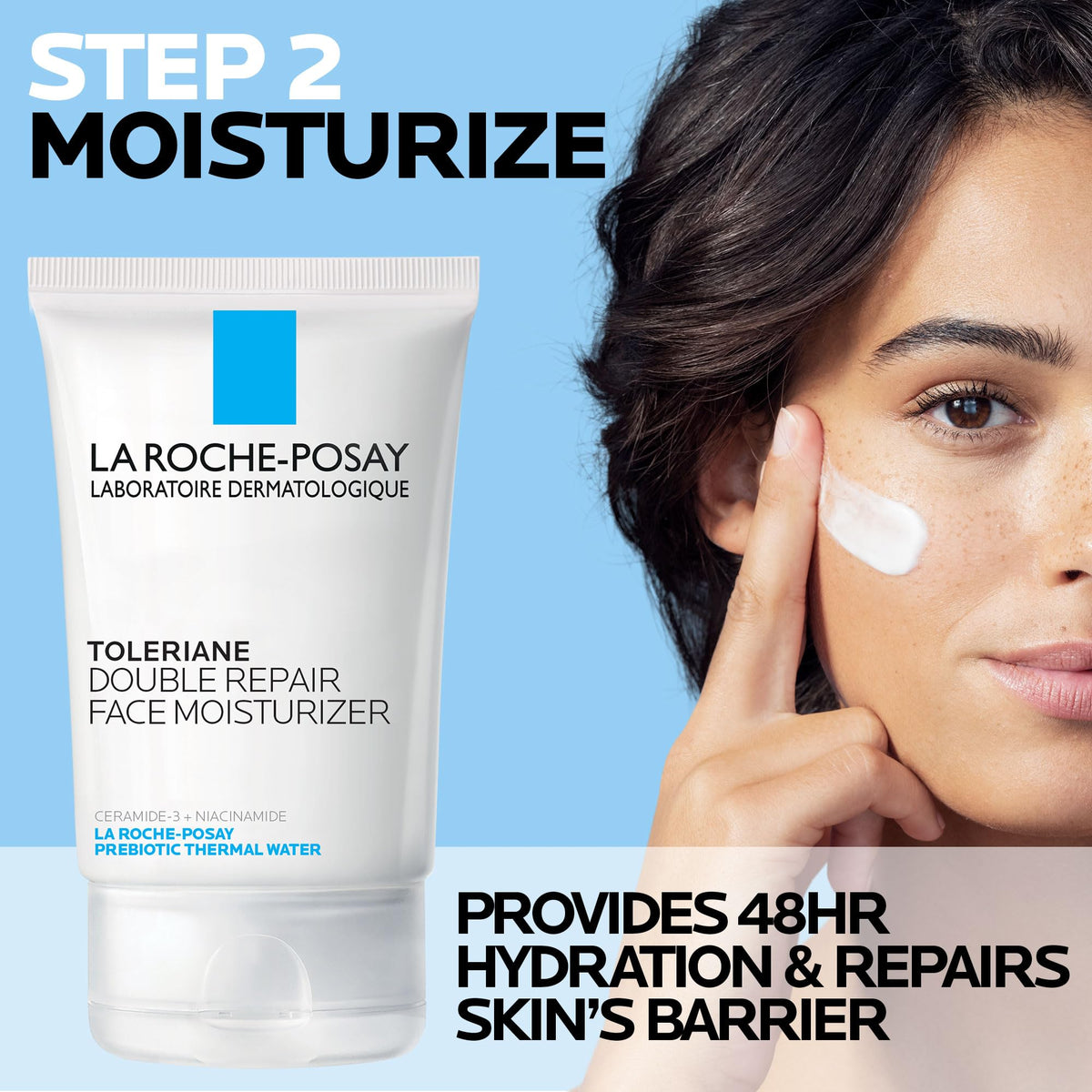 Toleriane Double Repair Moisturizer tube side view