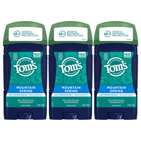 Tom's of Maine Antiperspirant Deodorant for Men 3-Pack Mountain Spring scent front view