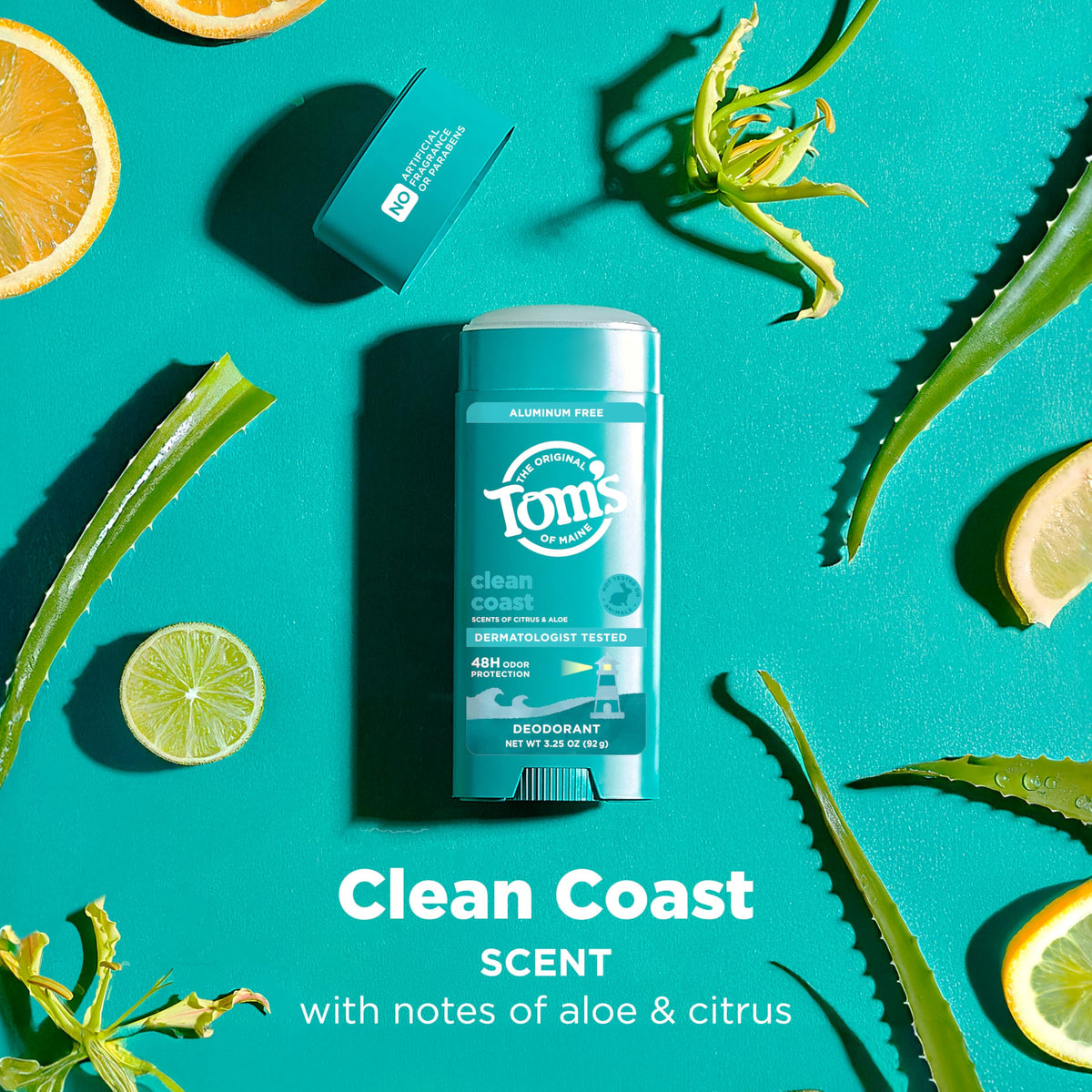 Tom's of Maine Clean Coast Natural Deodorant application demonstration