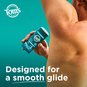 Tom's of Maine Clean Coast Natural Deodorant on a bathroom shelf