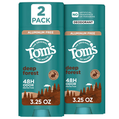Tom's of Maine Deep Forest Natural Deodorant front view 3.25 oz stick