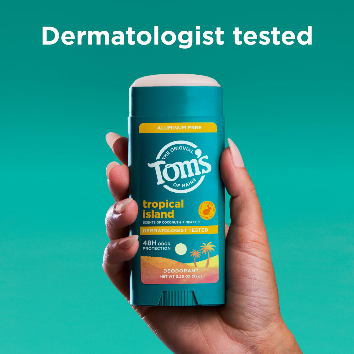 Tom's of Maine deodorant packaging made from recycled plastic