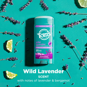 Tom's of Maine deodorant sticks on a bathroom counter