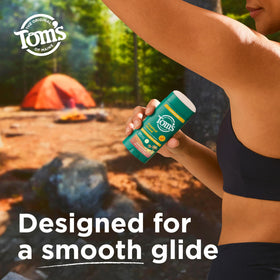 Tom's of Maine deodorant with tropical background