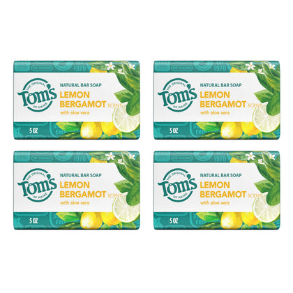 Tom's of Maine Lemon Bergamot Natural Bar Soap 5 oz front view