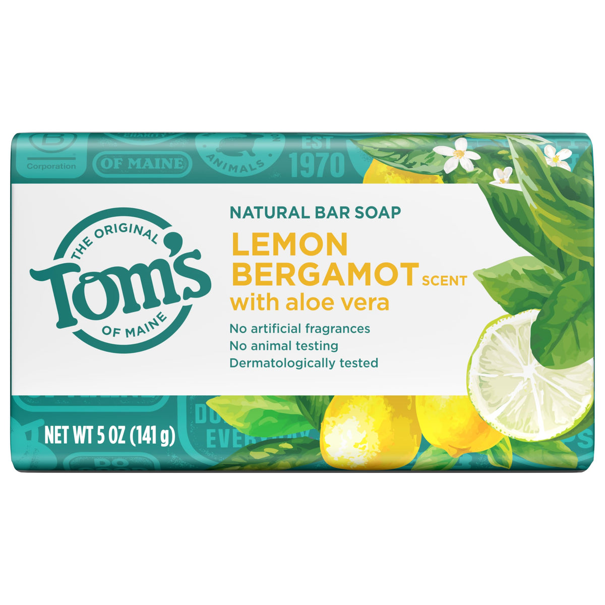 Tom's of Maine Lemon Bergamot Natural Bar Soap lathering in water