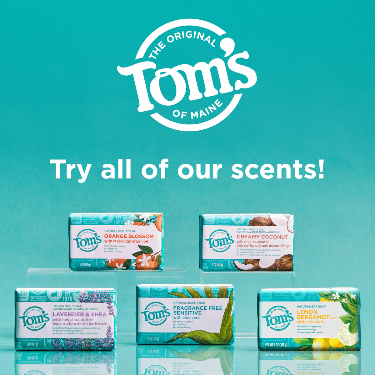 Tom's of Maine Lemon Bergamot Natural Bar Soap packaging details