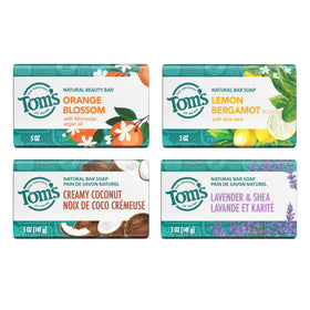 Tom's of Maine Natural Bar Soap Variety Pack featuring four scents