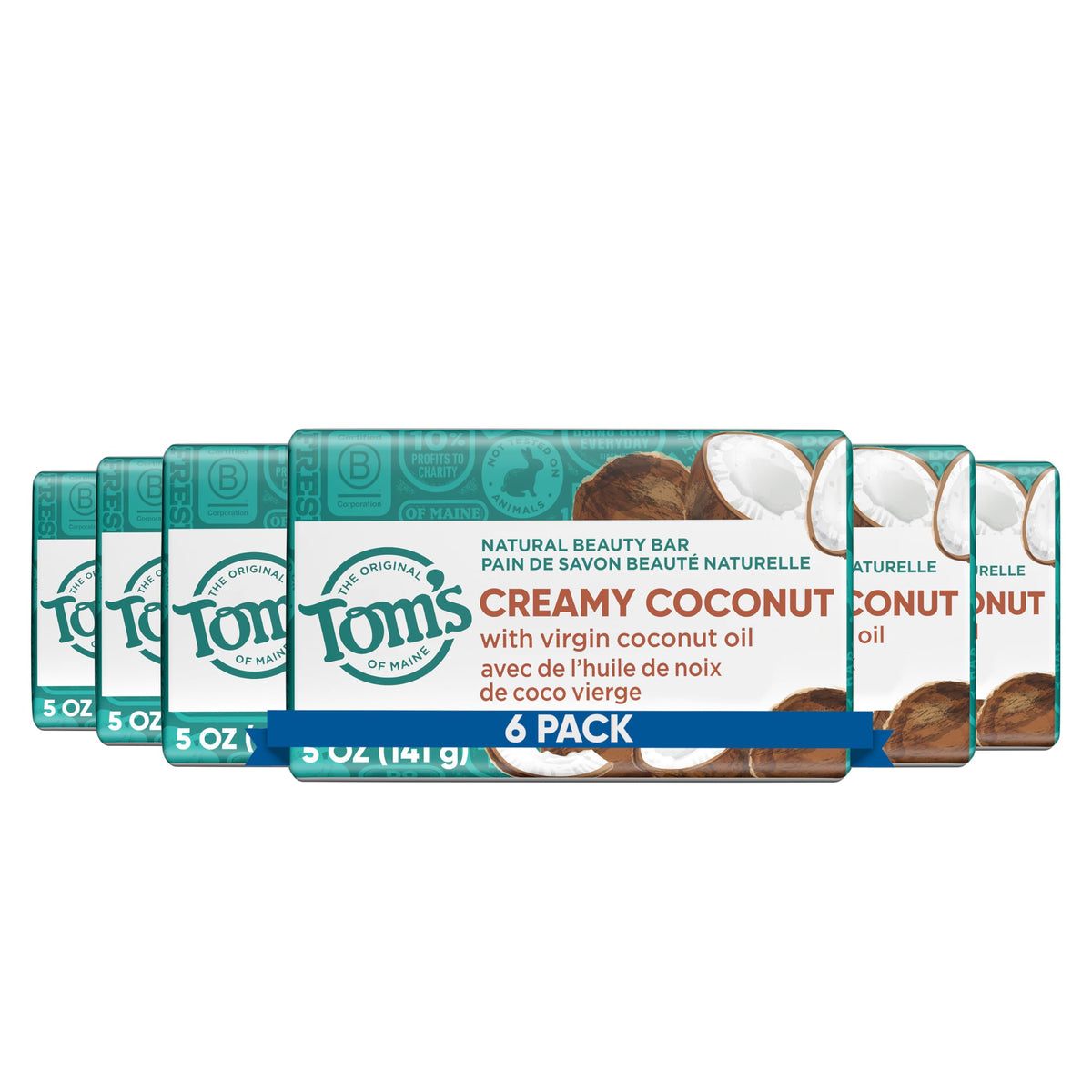 Tom's of Maine Natural Beauty Bar Soap Creamy Coconut front view