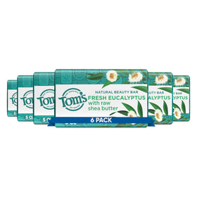 Tom's of Maine Natural Beauty Bar Soap Fresh Eucalyptus 6 pack front view