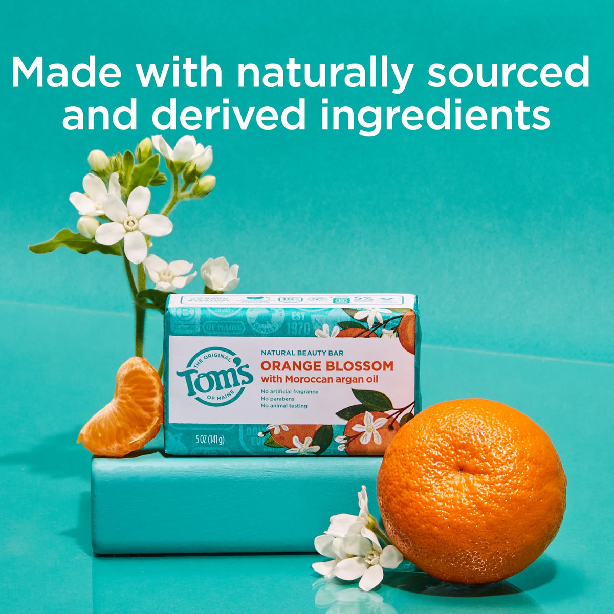 Tom's of Maine Natural Beauty Bar Soap Orange Blossom 6-pack packaging