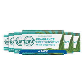 Tom's of Maine Natural Beauty Bar Soap, six 5 oz bars packaging