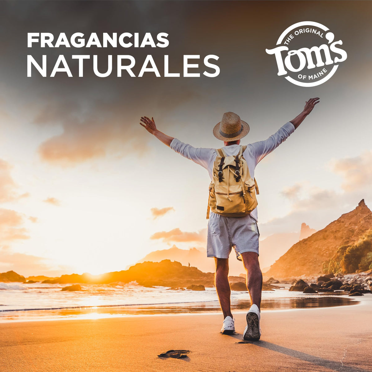 Tom's of Maine Natural Deodorant for Men placed on a bathroom counter