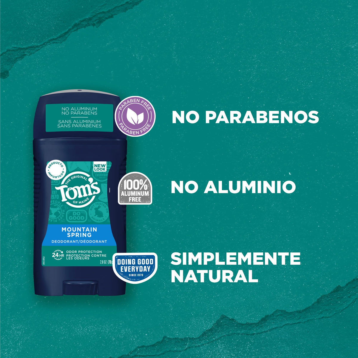 Tom's of Maine Natural Deodorant for Men with a nature background