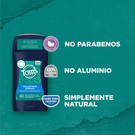Tom's of Maine Natural Deodorant for Men with a nature background