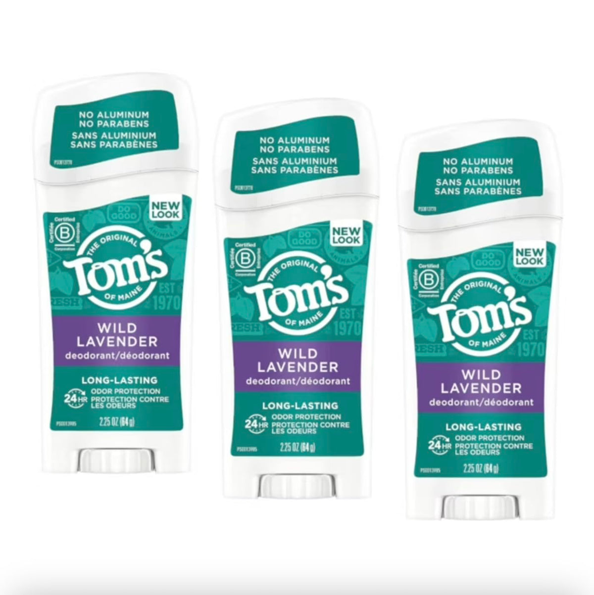 Tom's of Maine Natural Deodorant for Women Wild Lavender 3-Pack front view