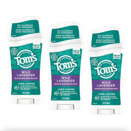 Tom's of Maine Natural Deodorant for Women Wild Lavender 3-Pack front view