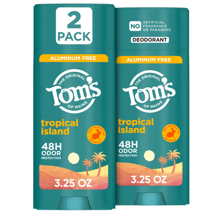 Tom's of Maine Tropical Island Natural Deodorant 2-pack front view