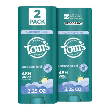 Tom's of Maine Unscented Natural Deodorant 3.25 oz front view