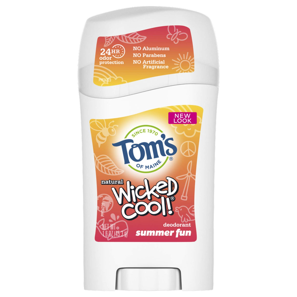 Tom's of Maine Wicked Cool! Natural Deodorant for Kids Summer Fun stick front view