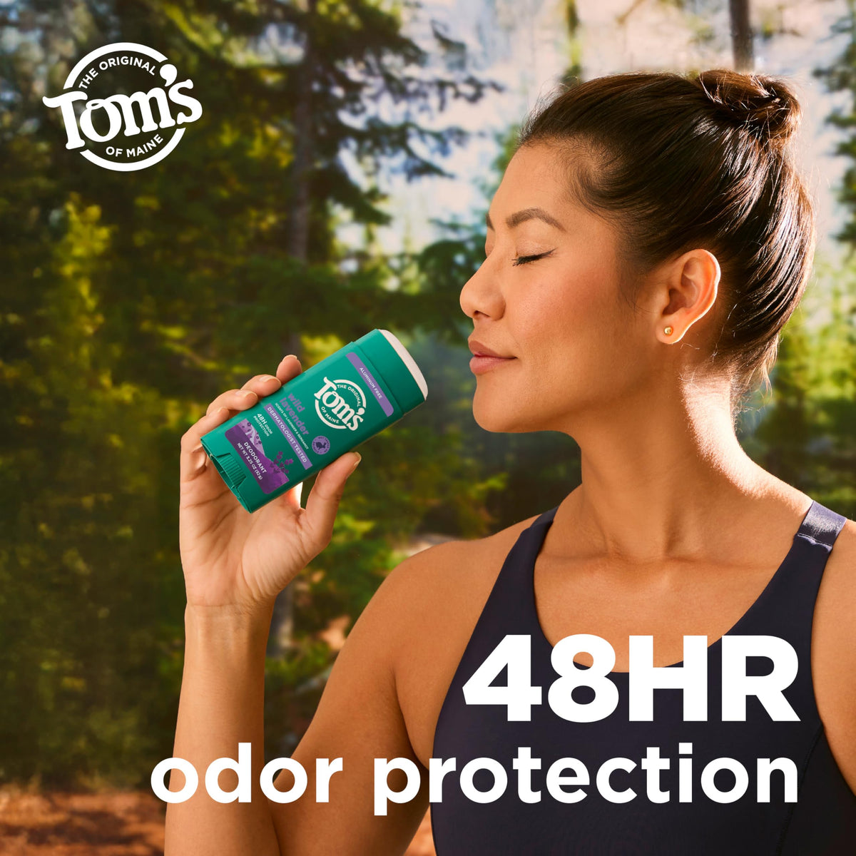 Tom's of Maine Wild Lavender Deodorant open stick showing clear application