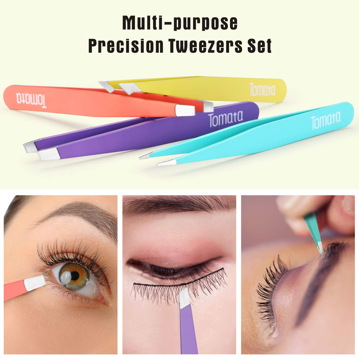 Tomata pointed tip tweezer side view