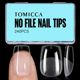 TOMICCA Extra Short Coffin Nail Tips 240Pcs front view