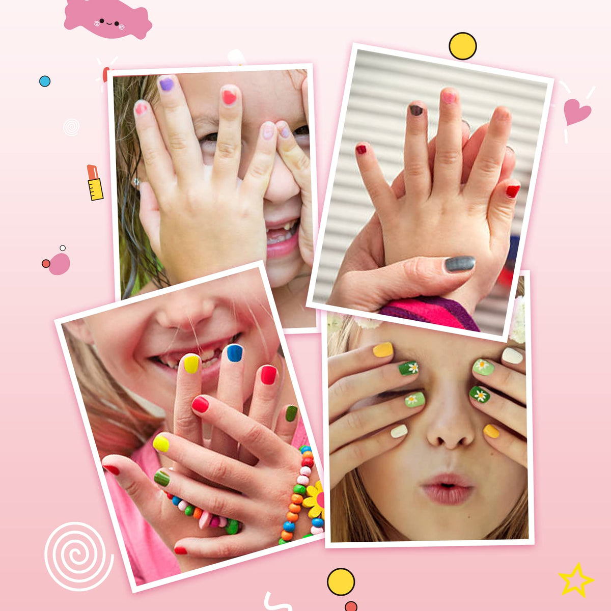 TOMICCA Kids Nail Polish bottle showcasing glittery finish